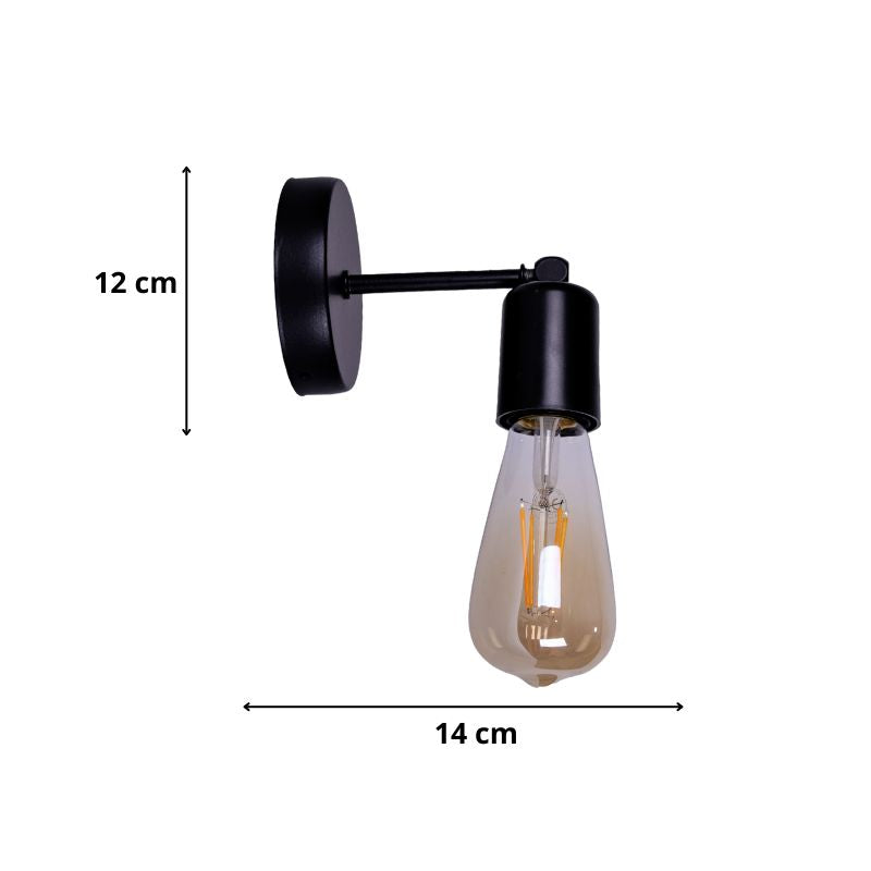 Wall sconce Vora Megapap E27 metal color black 10x14x12cm.