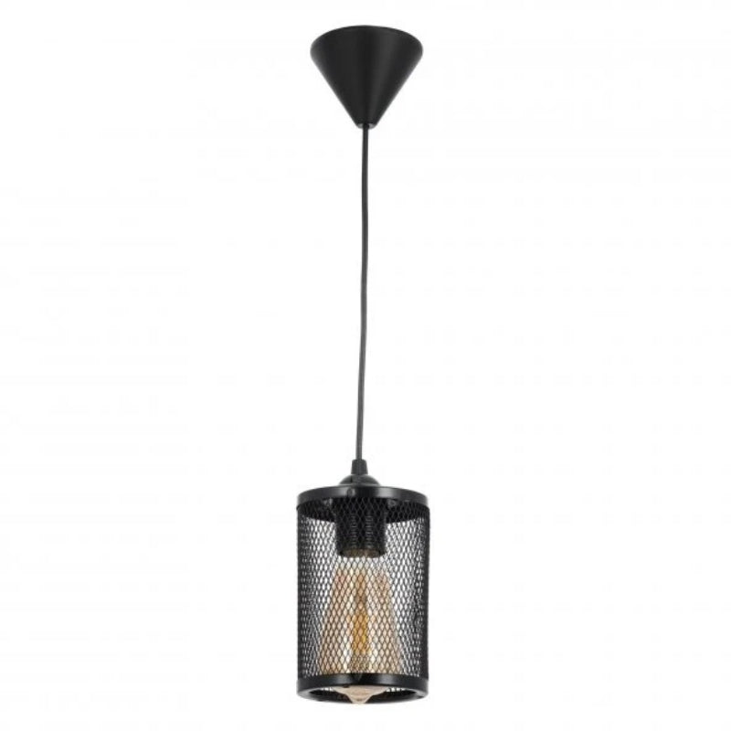 Ceiling lamp Meda Megapap E27 metal single light color black Ø12x70cm.