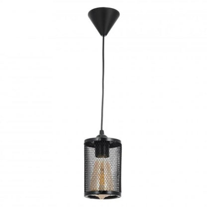 Ceiling lamp Meda Megapap E27 metal single light color black Ø12x70cm.