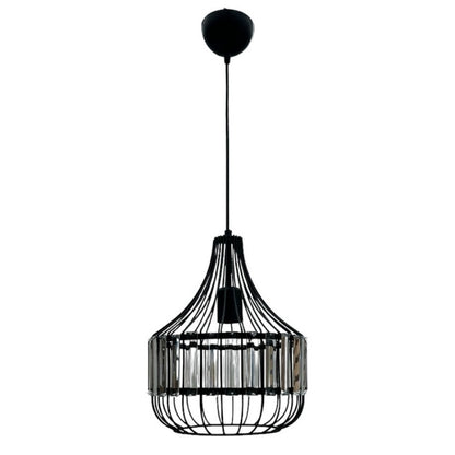 Ceiling lamp Merlin Megapap E27 metal - glass single light color black Ø28x80cm.