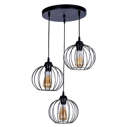 Ceiling lamp Lina Megapap E27 metal three-light color black 45x40x80cm.