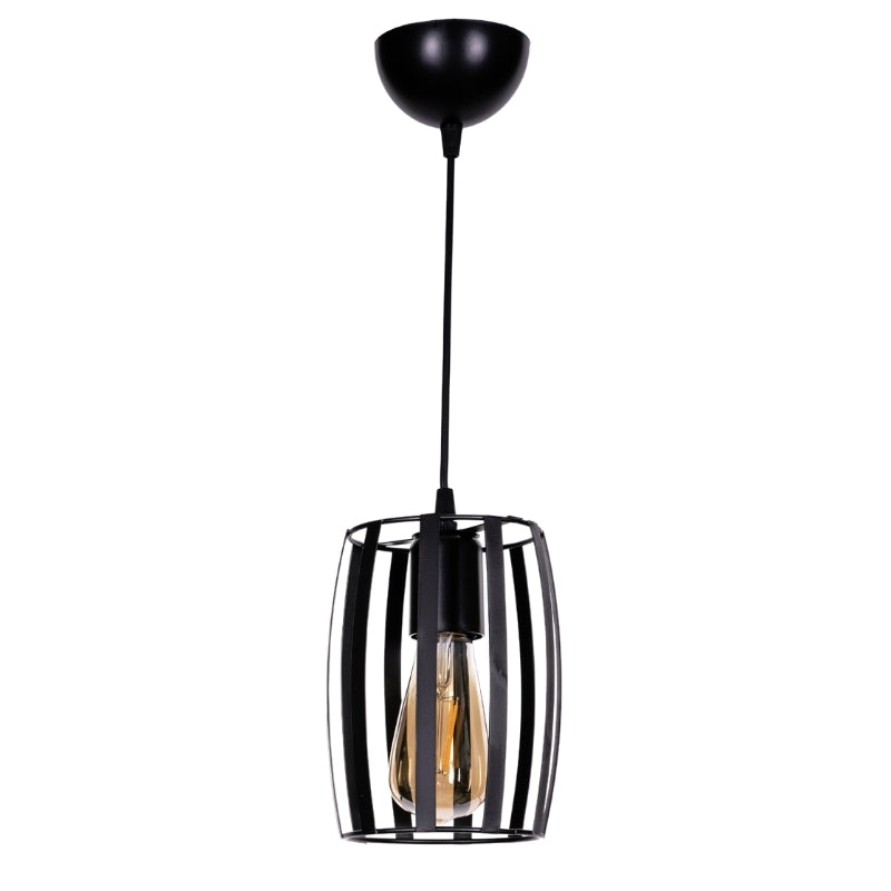 Ceiling lamp Orva Megapap E27 metal single light color black Ø14x70cm.