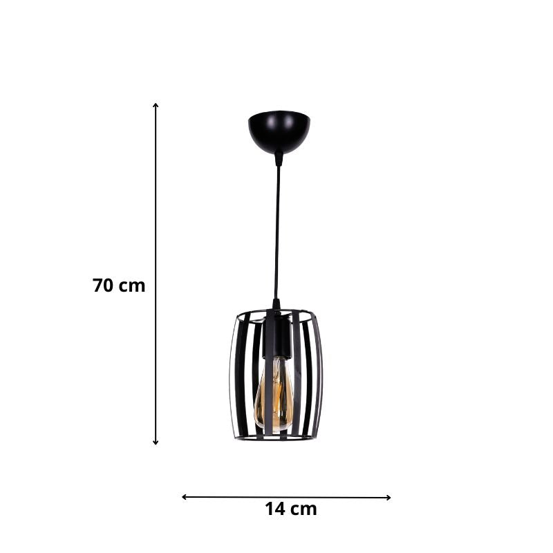 Ceiling lamp Orva Megapap E27 metal single light color black Ø14x70cm.