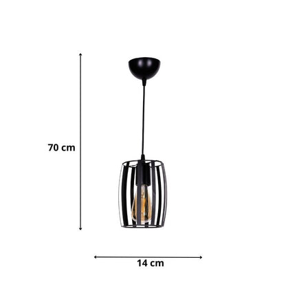 Ceiling lamp Orva Megapap E27 metal single light color black Ø14x70cm.