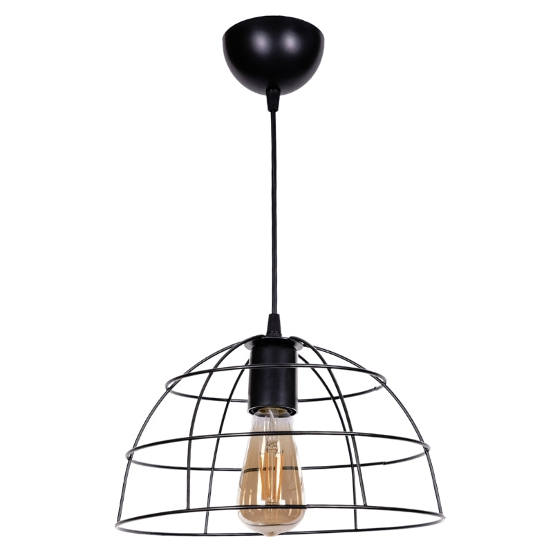 Ceiling lamp Zinc Megapap E27 metal single light color black Ø30x70cm.