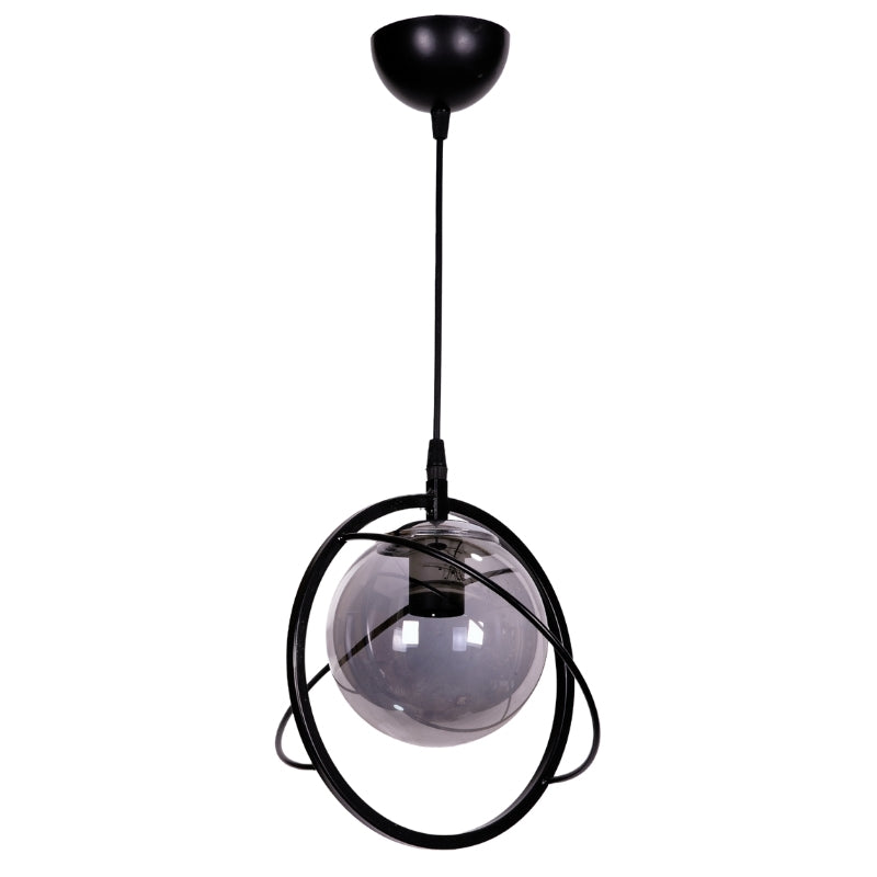 Ceiling lamp Globe Megapap E27 metal single light color black Ø25x75cm.