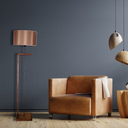 Lane Megapap floor lamp E27 wood - fabric color walnut - mocha 40x40x165cm.