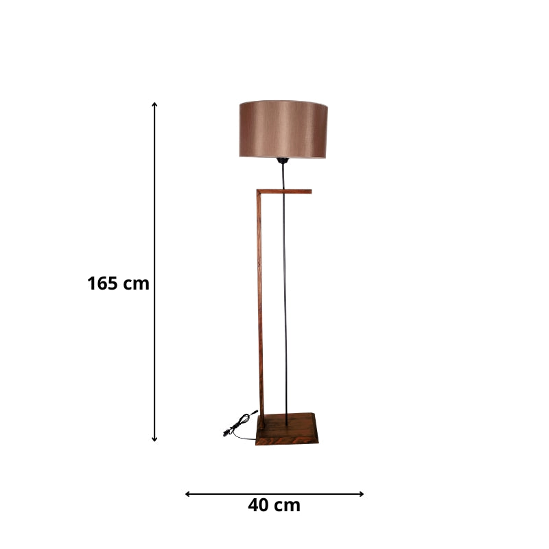 Lane Megapap floor lamp E27 wood - fabric color walnut - mocha 40x40x165cm.