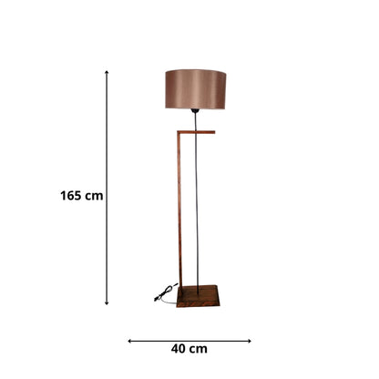 Lane Megapap floor lamp E27 wood - fabric color walnut - mocha 40x40x165cm.