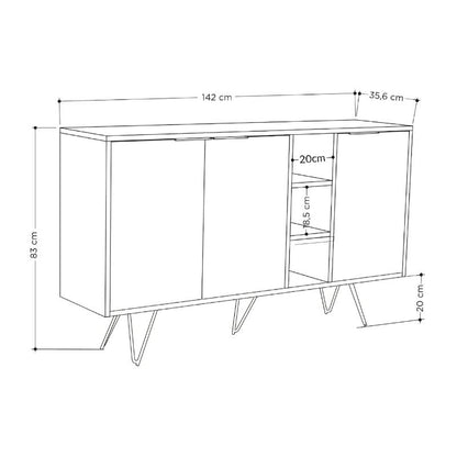Μπουφές Clara Megapap χρώμα sandstone 142x35,6x83εκ. - Hippiehome.gr
