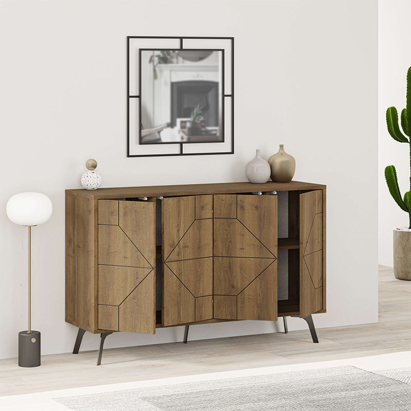 Μπουφές Dune Megapap χρώμα ανοιχτό καρυδί 123x35x77,4εκ. - Hippiehome.gr