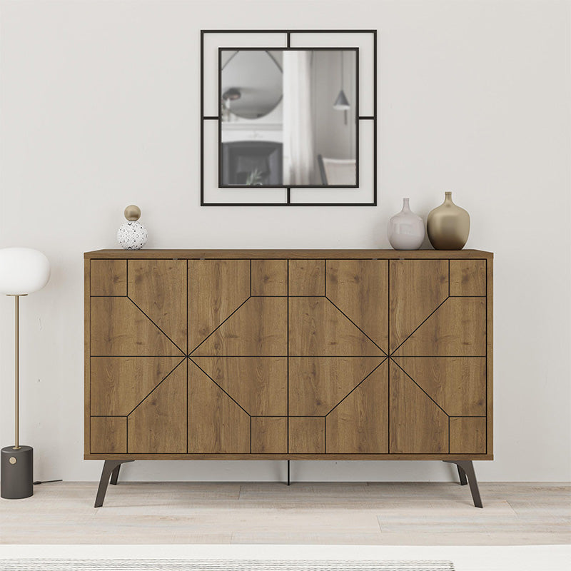 Μπουφές Dune Megapap χρώμα ανοιχτό καρυδί 123x35x77,4εκ. - Hippiehome.gr