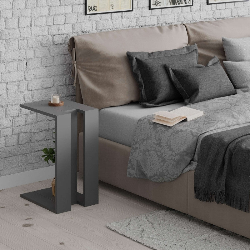 Τραπεζάκι βοηθητικό Muju Megapap χρώμα ανθρακί 30x40x57εκ. - Hippiehome.gr