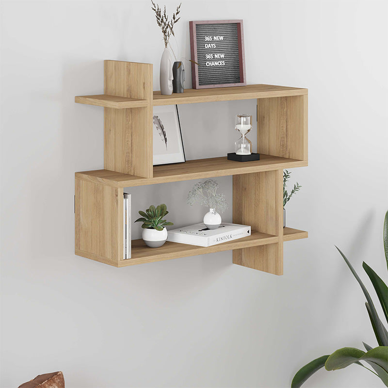 Ραφιέρα τοίχου Paralel Megapap χρώμα sapphire oak 70x22x65εκ. - Hippiehome.gr