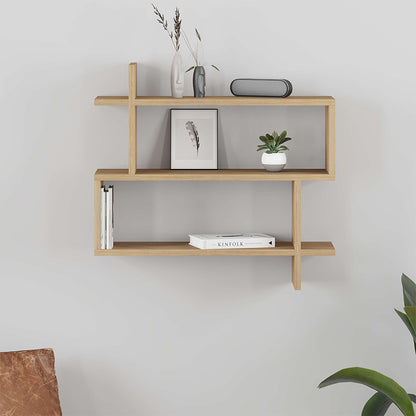 Ραφιέρα τοίχου Paralel Megapap χρώμα sapphire oak 70x22x65εκ. - Hippiehome.gr