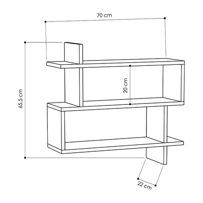 Ραφιέρα τοίχου Paralel Megapap χρώμα sapphire oak 70x22x65εκ. - Hippiehome.gr