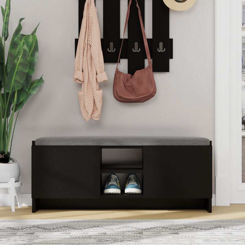 Παπουτσοθήκη Zulla Megapap από μελαμίνη χρώμα μαύρο 110x37x43εκ. - Hippiehome.gr