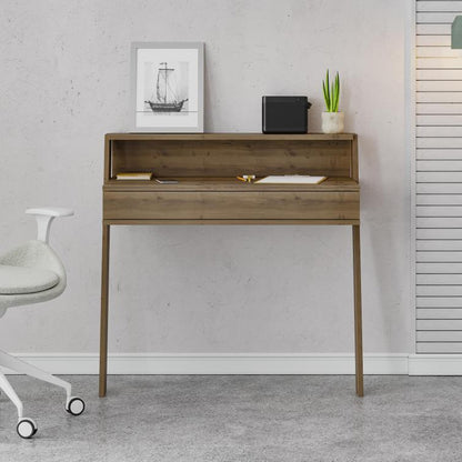 Γραφείο εργασίας Cowork Megapap χρώμα ανοιχτό καρυδί 94x50x91εκ. - Hippiehome.gr