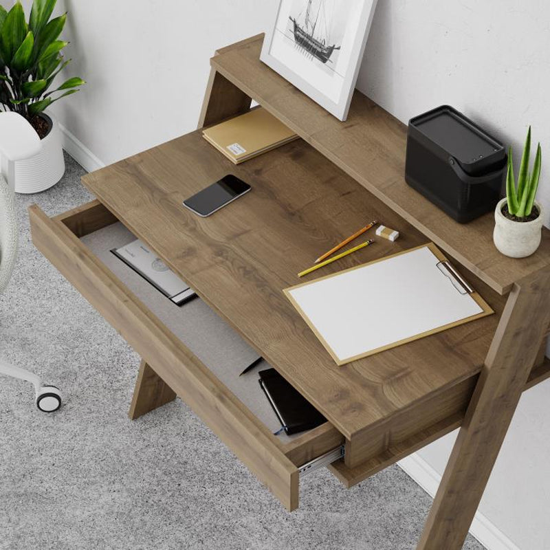 Γραφείο εργασίας Cowork Megapap χρώμα ανοιχτό καρυδί 94x50x91εκ. - Hippiehome.gr