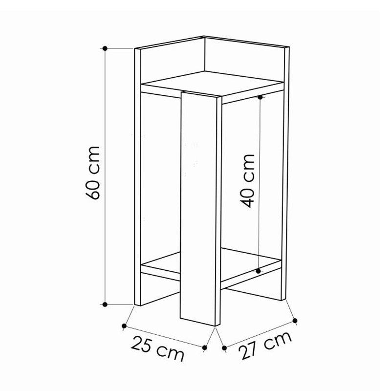 Κομοδίνο Elos Megapap σετ 2 τεμαχίων χρώμα ανοιχτή μόκα 25x27x60εκ. - Hippiehome.gr