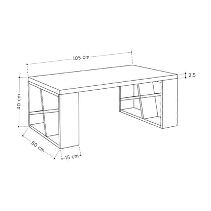 Τραπεζάκι σαλονιού Honey Megapap μελαμίνης χρώμα φυσικό οξιάς - λευκό 105x60x40εκ. - Hippiehome.gr