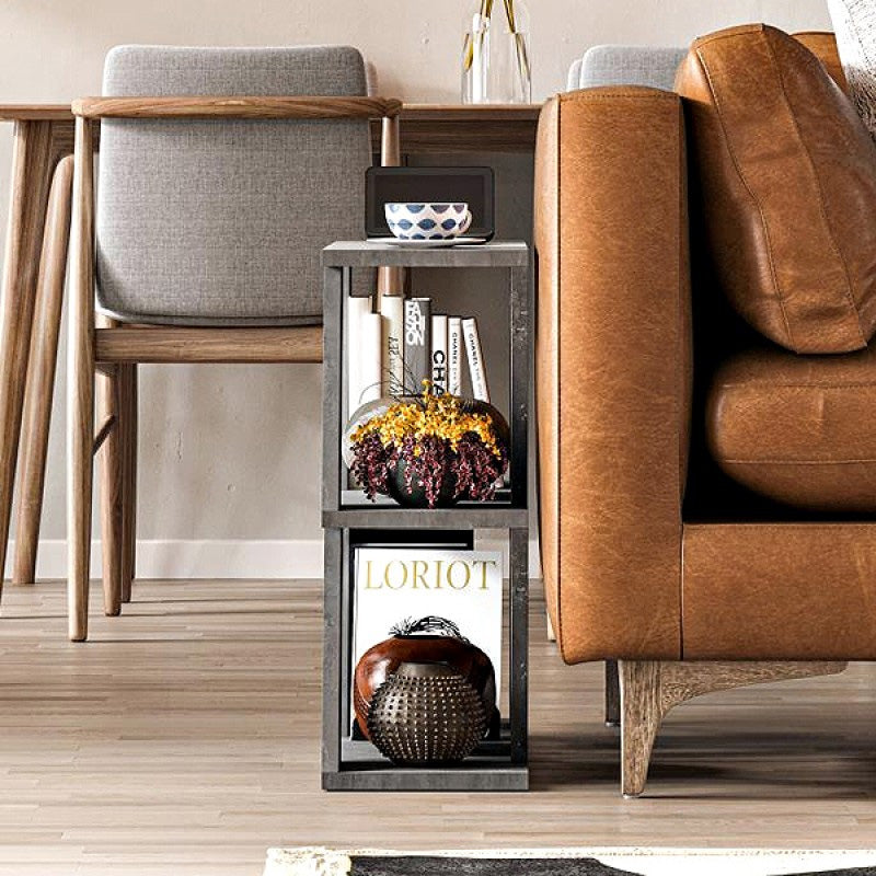 Τραπεζάκι βοηθητικό Lazena Megapap χρώμα γκρι ρετρό 60x22x57εκ. - Hippiehome.gr