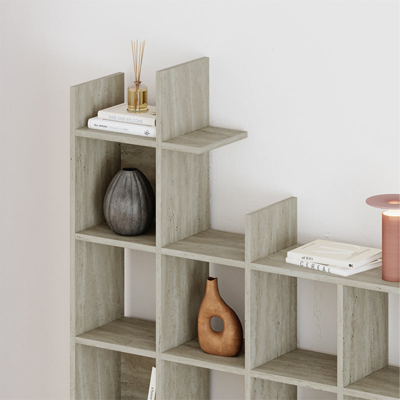 Βιβλιοθήκη Manco Megapap χρώμα travertine 122x25,5x188εκ. - Hippiehome.gr