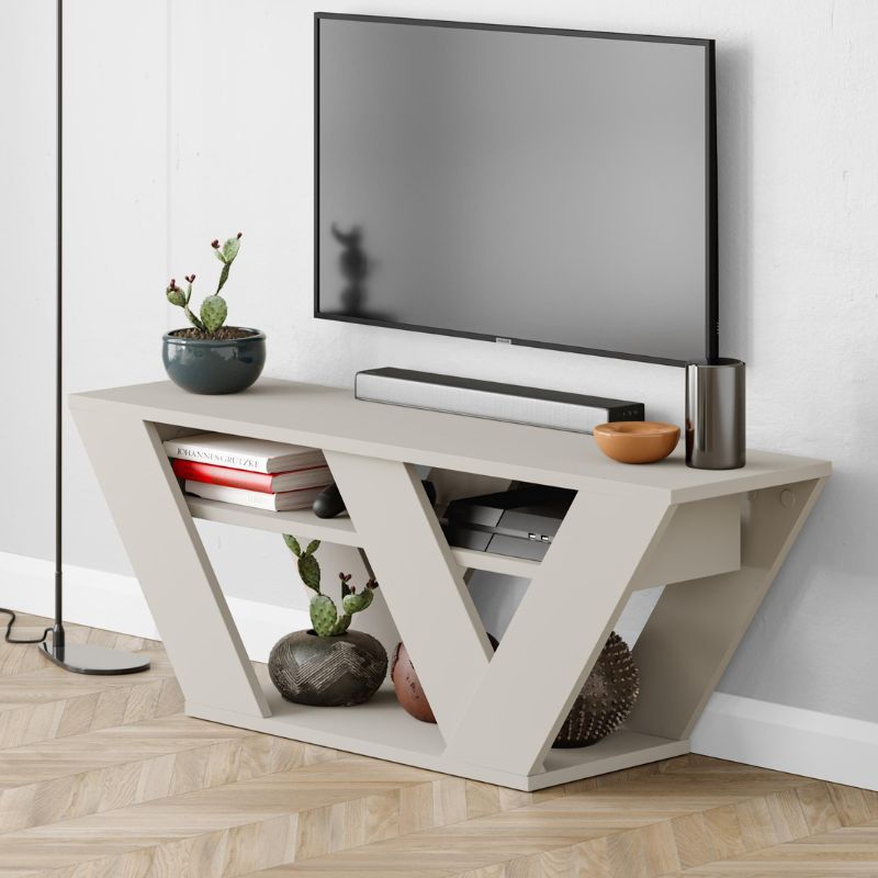 Έπιπλο τηλεόρασης Pipralla Megapap χρώμα sandstone 110x30x40εκ. - Hippiehome.gr