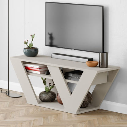 Έπιπλο τηλεόρασης Pipralla Megapap χρώμα sandstone 110x30x40εκ. - Hippiehome.gr