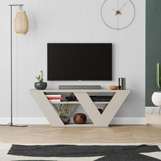 Έπιπλο τηλεόρασης Pipralla Megapap χρώμα sandstone 110x30x40εκ. - Hippiehome.gr