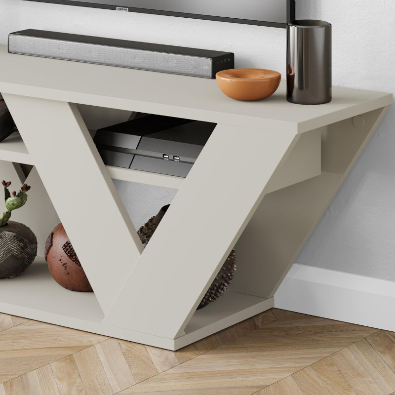 Έπιπλο τηλεόρασης Pipralla Megapap χρώμα sandstone 110x30x40εκ. - Hippiehome.gr