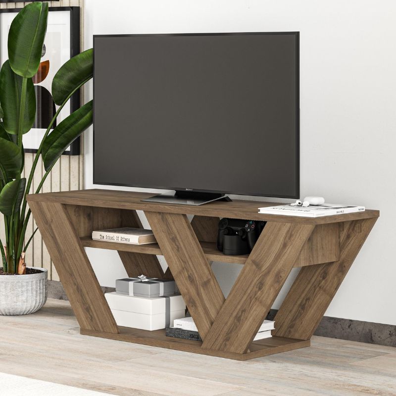 Έπιπλο τηλεόρασης Pipralla Megapap χρώμα ανοιχτό καρυδί 110x30x40εκ. - Hippiehome.gr