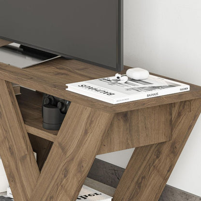 Έπιπλο τηλεόρασης Pipralla Megapap χρώμα ανοιχτό καρυδί 110x30x40εκ. - Hippiehome.gr