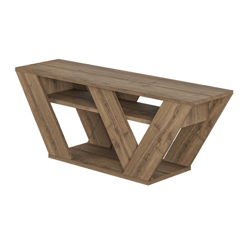 Έπιπλο τηλεόρασης Pipralla Megapap χρώμα ανοιχτό καρυδί 110x30x40εκ. - Hippiehome.gr