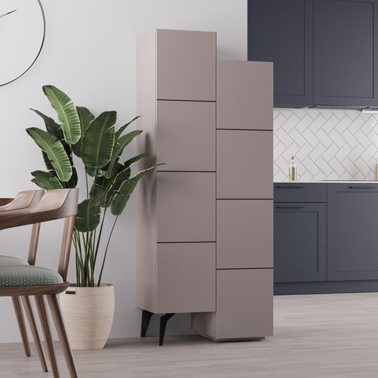 Ντουλάπι κουζίνας/μπάνιου - Παπουτσοθήκη Stair Megapap χρώμα ανοιχτή μόκα 62,2x37,4x156εκ. - Hippiehome.gr