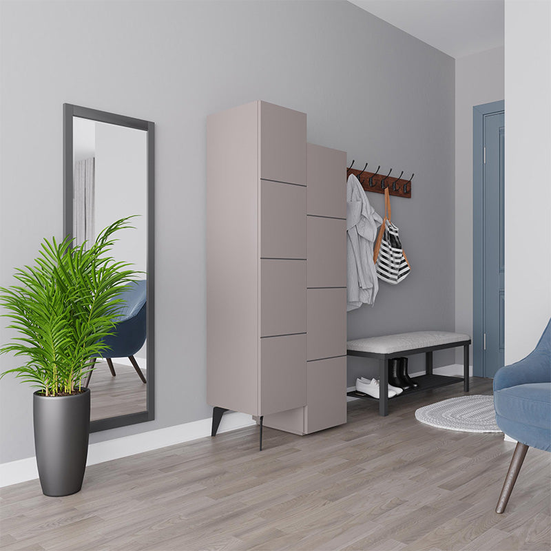 Ντουλάπι κουζίνας/μπάνιου - Παπουτσοθήκη Stair Megapap χρώμα ανοιχτή μόκα 62,2x37,4x156εκ. - Hippiehome.gr