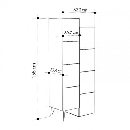 Ντουλάπι κουζίνας/μπάνιου - Παπουτσοθήκη Stair Megapap χρώμα ανοιχτή μόκα 62,2x37,4x156εκ. - Hippiehome.gr