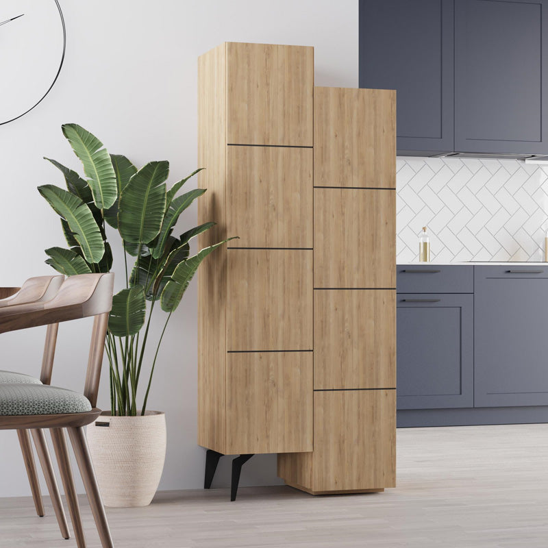 Ντουλάπι κουζίνας/μπάνιου - Παπουτσοθήκη Stair Megapap χρώμα sapphire oak 62,2x37,4x156εκ. - Hippiehome.gr
