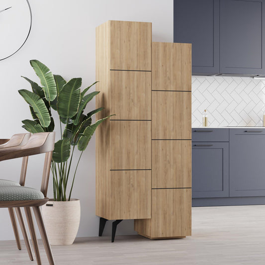 Ντουλάπι κουζίνας/μπάνιου - Παπουτσοθήκη Stair Megapap χρώμα sapphire oak 62,2x37,4x156εκ. - Hippiehome.gr