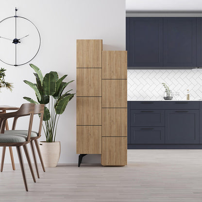 Ντουλάπι κουζίνας/μπάνιου - Παπουτσοθήκη Stair Megapap χρώμα sapphire oak 62,2x37,4x156εκ. - Hippiehome.gr