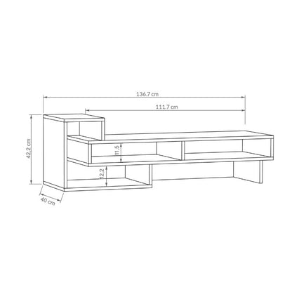 Έπιπλο τηλεόρασης Tetra Megapap χρώμα λευκό 136,7x40x42εκ. - Hippiehome.gr