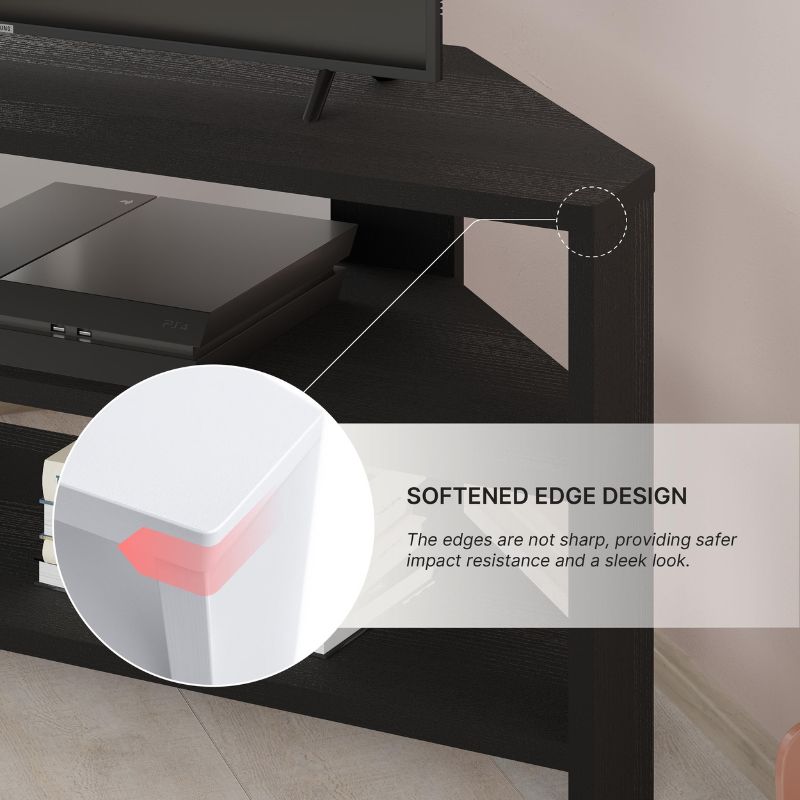 Έπιπλο τηλεόρασης γωνιακό Thales Megapap χρώμα black wood 110x36x45εκ. - Hippiehome.gr