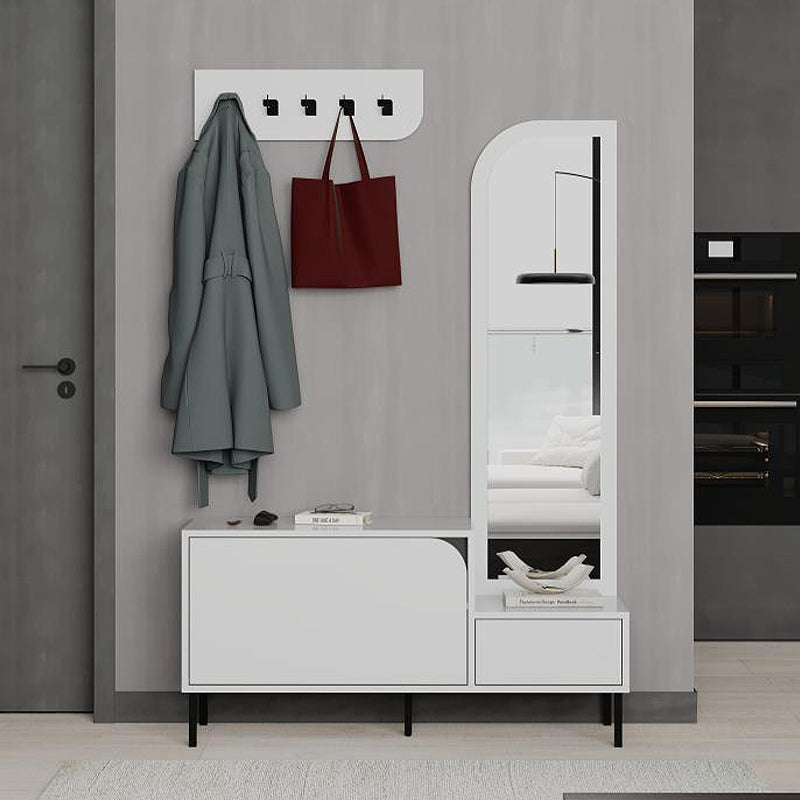 Έπιπλο εισόδου Mila Megapap με κρεμάστρα χρώμα λευκό 120x37x171,6εκ. - Hippiehome.gr