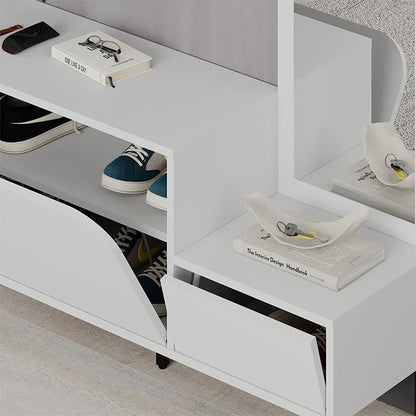 Έπιπλο εισόδου Mila Megapap με κρεμάστρα χρώμα λευκό 120x37x171,6εκ. - Hippiehome.gr