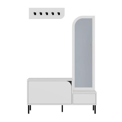 Έπιπλο εισόδου Mila Megapap με κρεμάστρα χρώμα λευκό 120x37x171,6εκ. - Hippiehome.gr