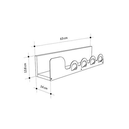 Κρεμάστρα τοίχου Liora Megapap χρώμα sapphire oak 63x14x14εκ. - Hippiehome.gr