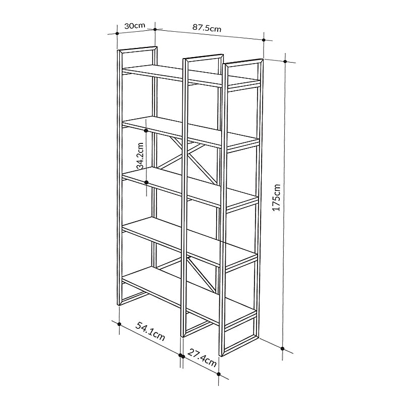 Βιβλιοθήκη Dusan Megapap χρώμα sepet oak 87,5x30x175εκ. - Hippie Home 