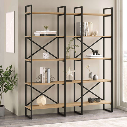 Βιβλιοθήκη Dusan Megapap χρώμα sepet oak 143,5x30x175εκ. - Hippiehome.gr