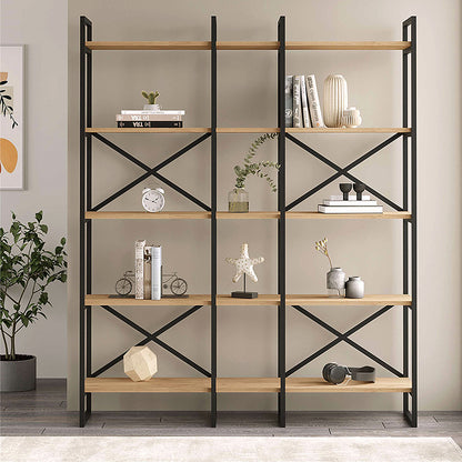 Βιβλιοθήκη Dusan Megapap χρώμα sepet oak 143,5x30x175εκ. - Hippiehome.gr