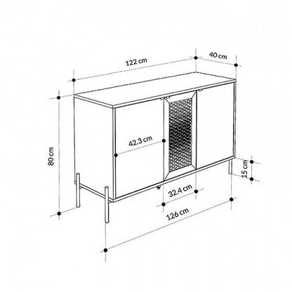 Μπουφές Naive Megapap χρώμα sapphire oak 126x40x80εκ. - Hippiehome.gr